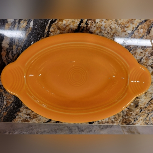 Fiesta 9 1/8 Inch Oval Individual Casserole 13 OZ  TANGERINE - Picture 1 of 2